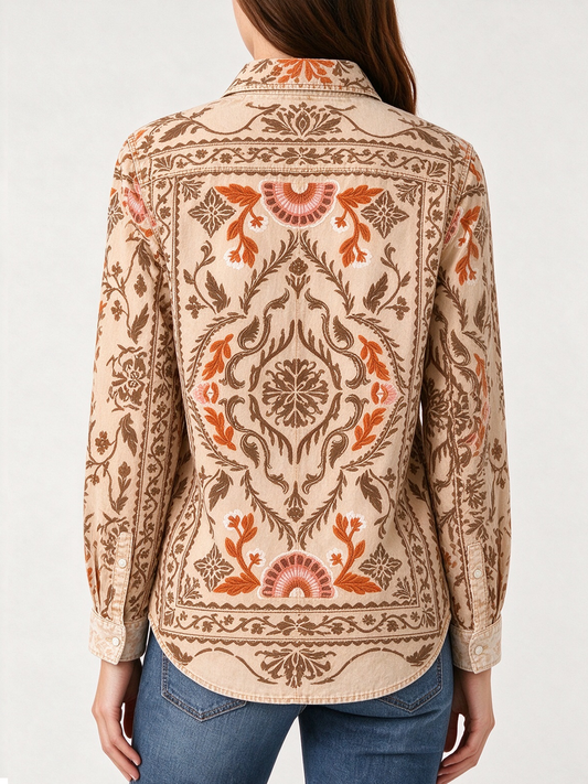 Rust Valley Bloom RB-TOP16 – Back View – Riley – Beige