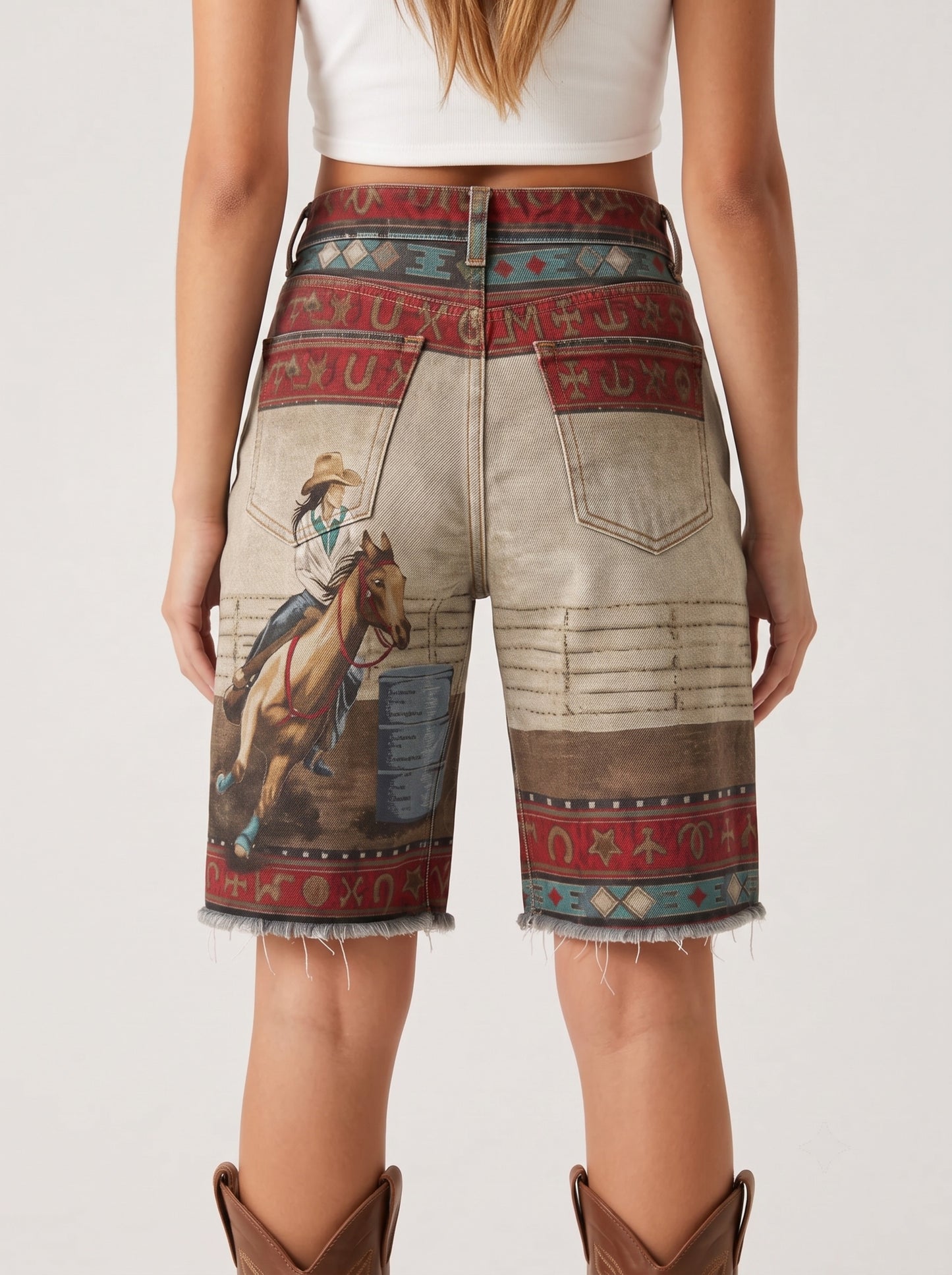 Ranchhand RB-BOT08 – Back View – Riley – Beige, Red
