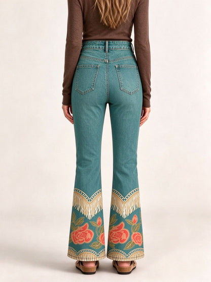 Western Rose Bootcut Jeans
