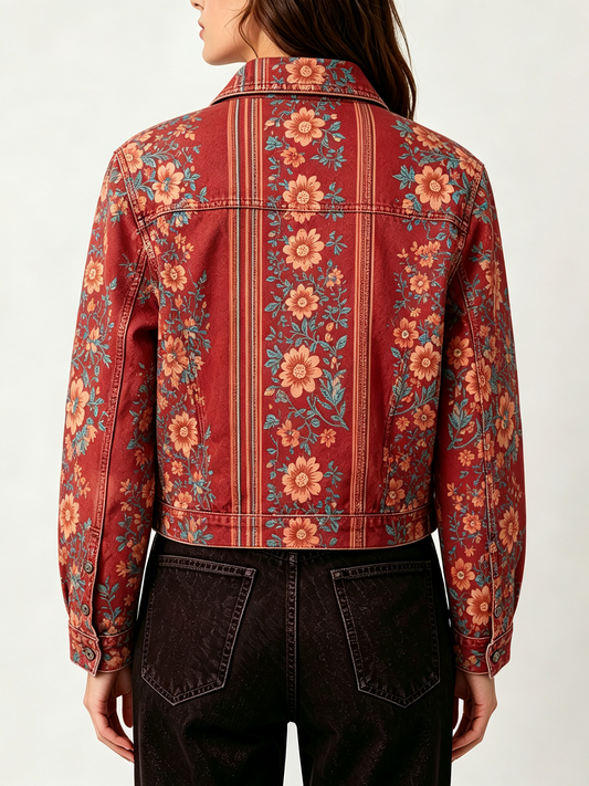 Red Canyon Bloom RB-JKT01 – Back View – Riley – Red