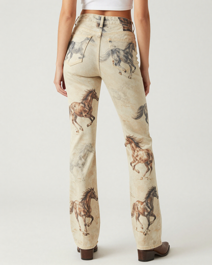 Mustang Stampede Bootcut Jeans – Back View – Riley – Cream / Ivory