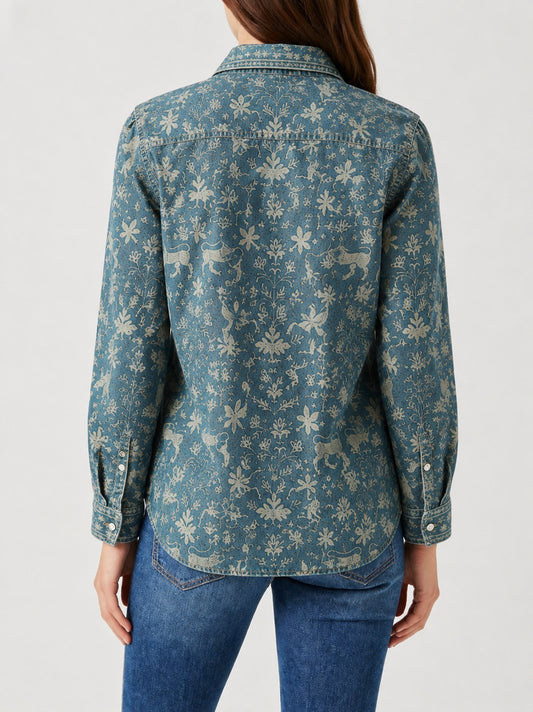 Prairie Mirage Teal RB-TOP16 – Back View – Riley – teal
