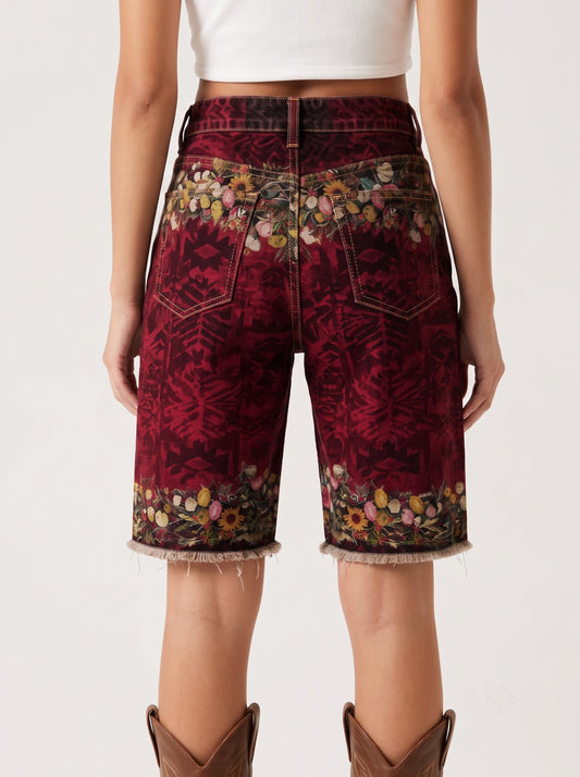 Desert Bloom Burgundy RB-BOT08 – Back View – Riley – burgundy