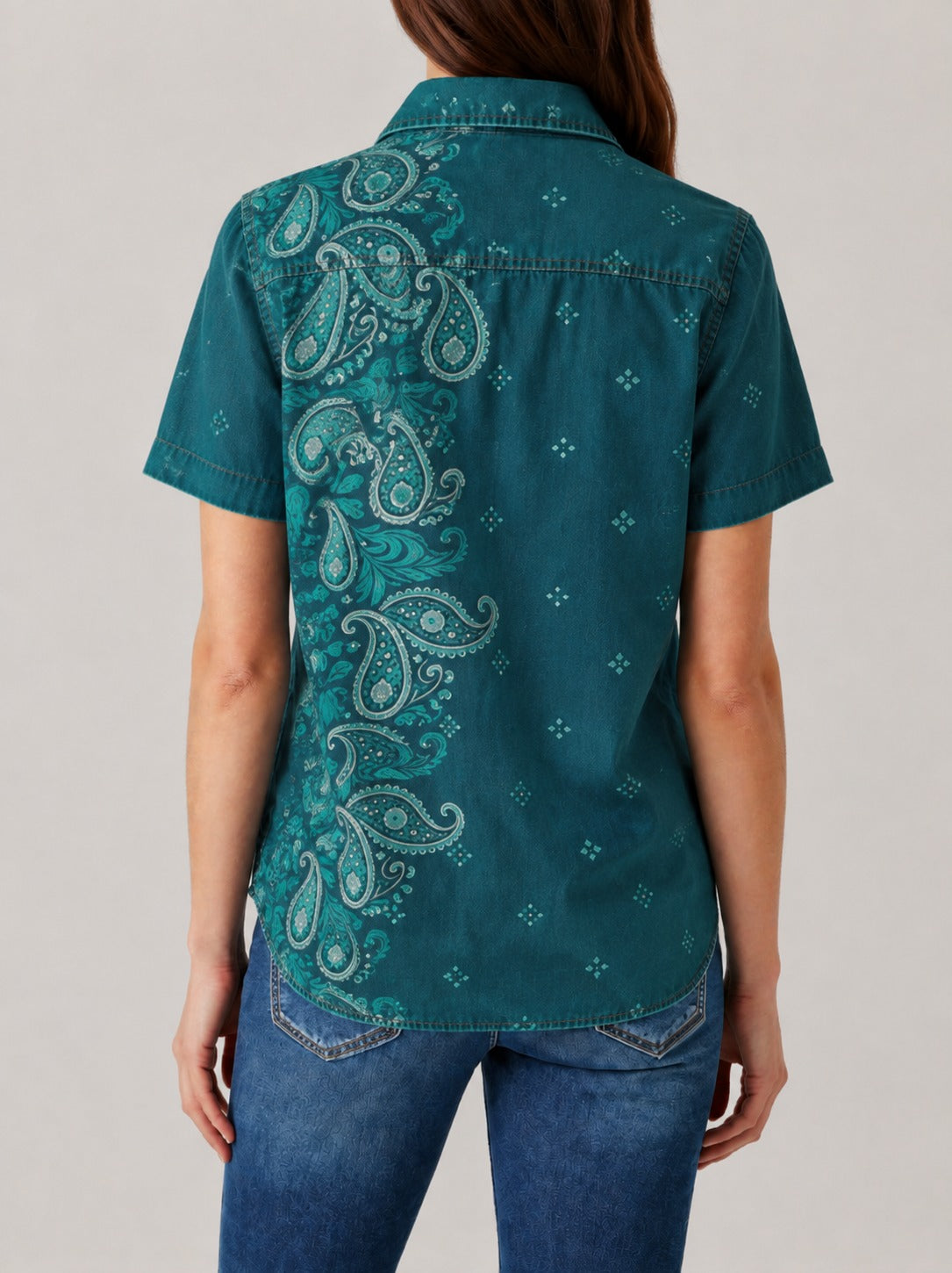 Prairie Paisley RB-TOP15 – Back View – Riley – teal