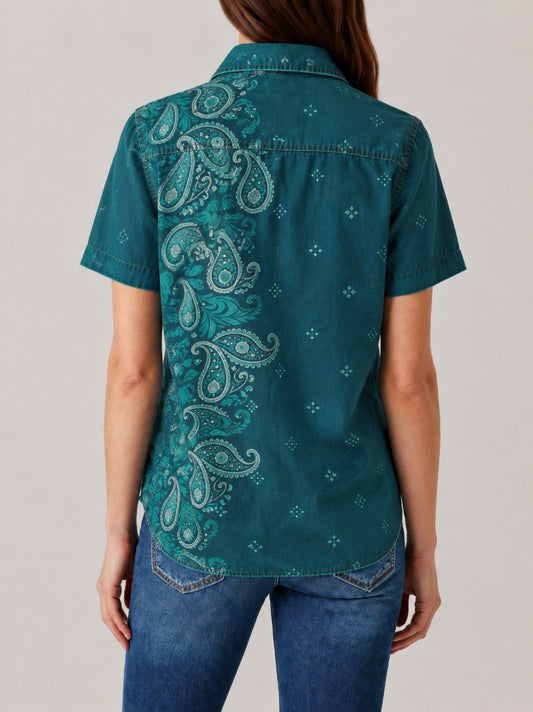 Prairie Paisley RB-TOP15 – Back View – Riley – teal