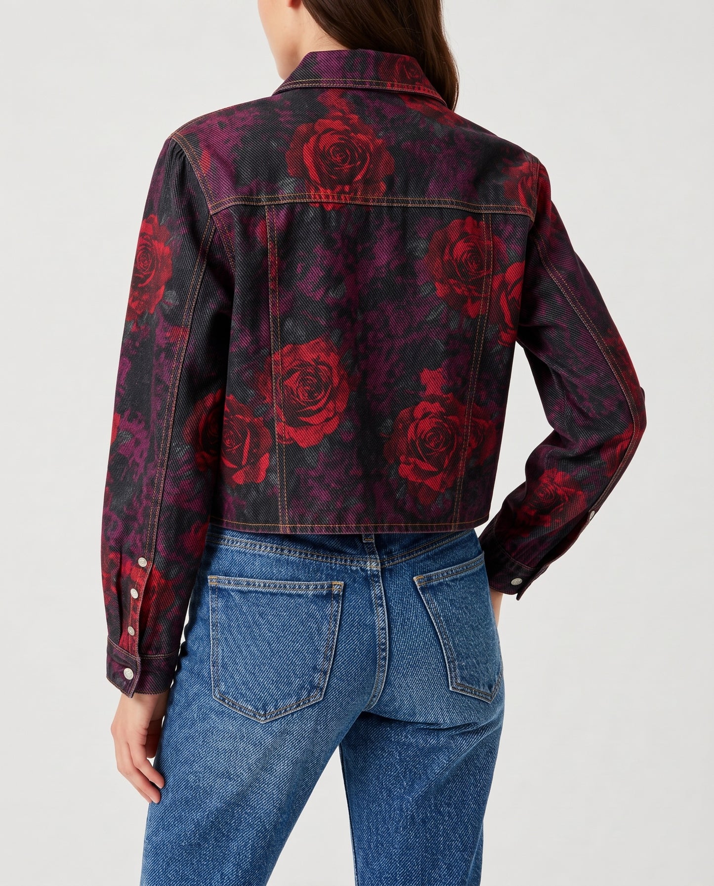 Rustic Rose Rider RB-JKT01 – Back View – Riley – Denim