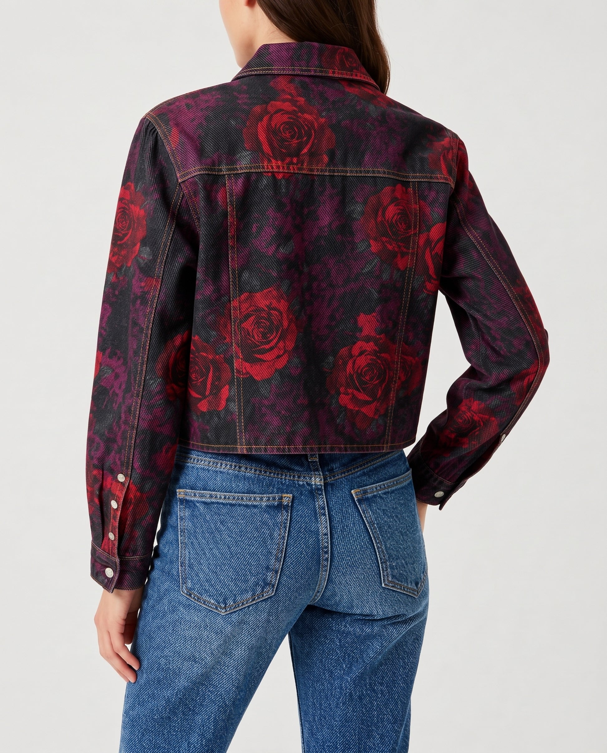 Rustic Rose Rider RB-JKT01 – Back View – Riley – Denim