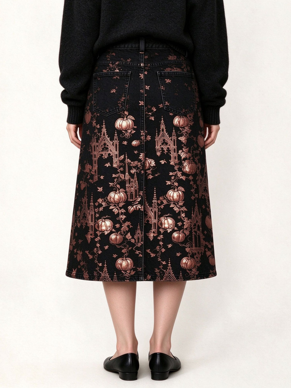 Harvest Castle Ankle-Length Denim Skirt