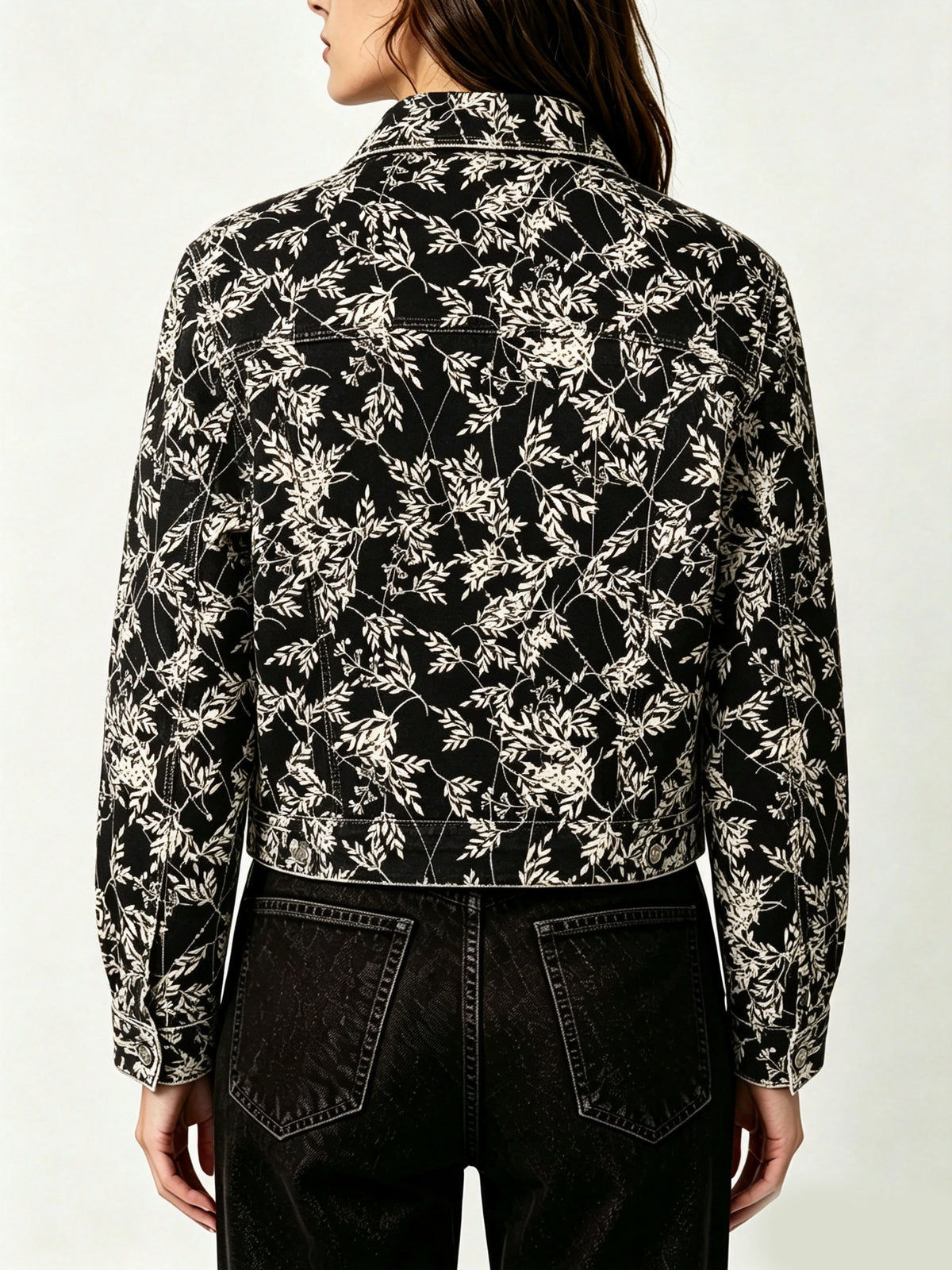 Wild West Vine Cropped Denim Jacket