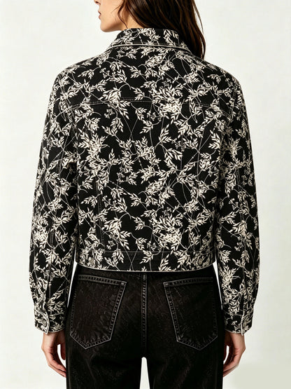Wild West Vine Cropped Denim Jacket