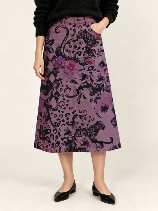 Gunsmoke Prairie Bloom Ankle-Length Denim Skirt
