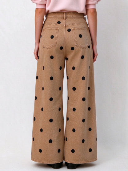Rodeo Trail Dots Wide-Leg Jeans