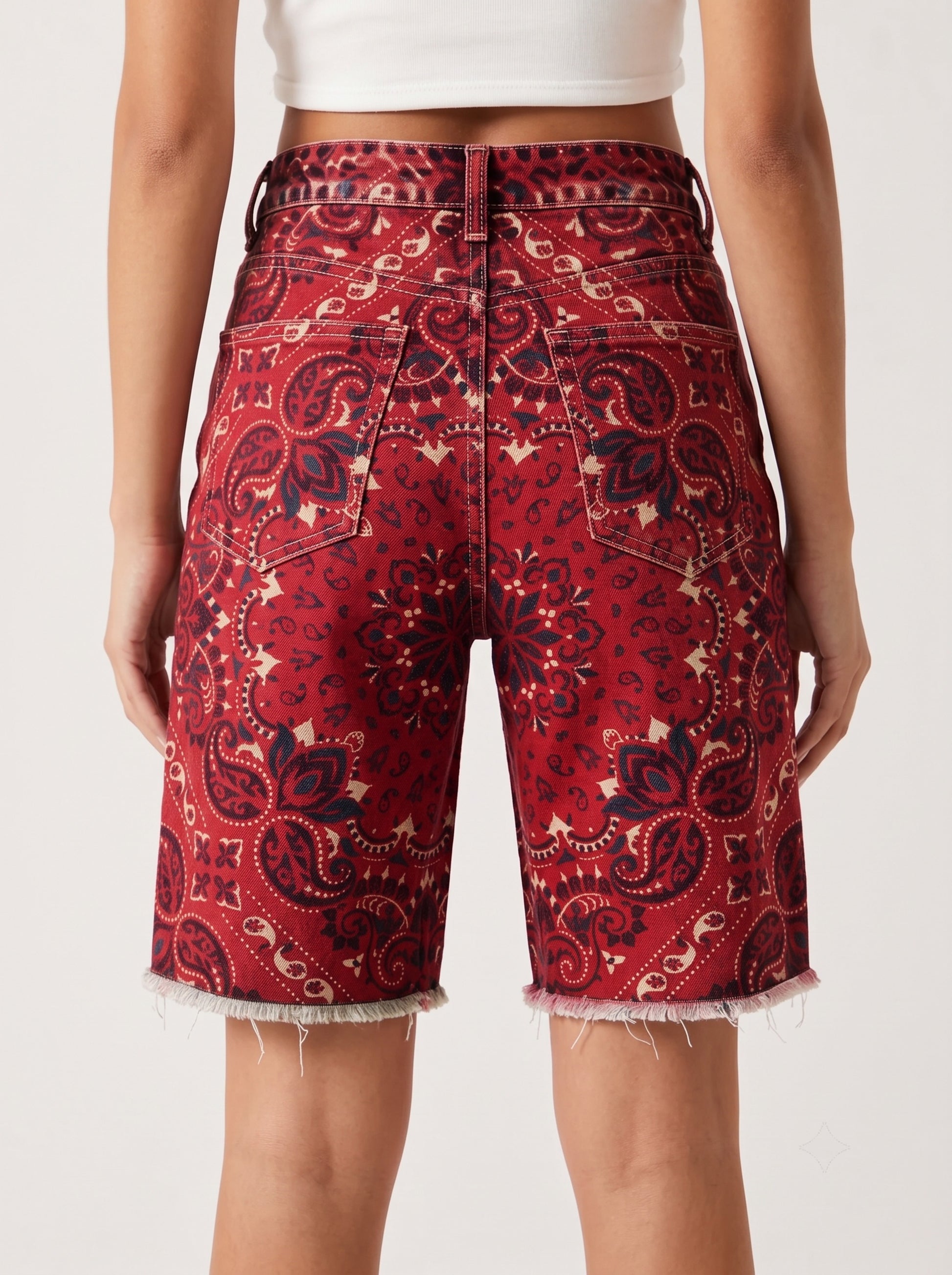 Rodeo Rebel Red Paisley RB-BOT08 – Back View – Riley – red