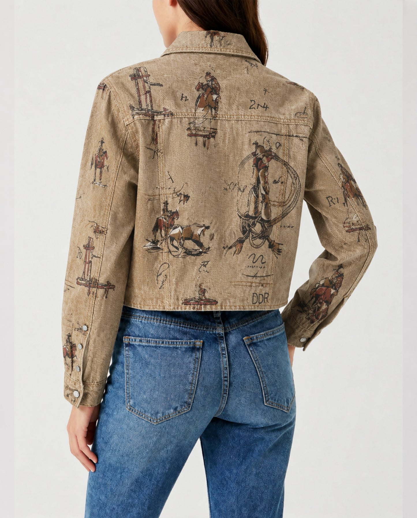 Prairie Sketch RB-JKT01 – Back View – Riley – Beige