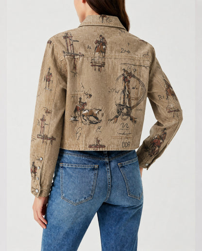 Prairie Sketch RB-JKT01 – Back View – Riley – Beige