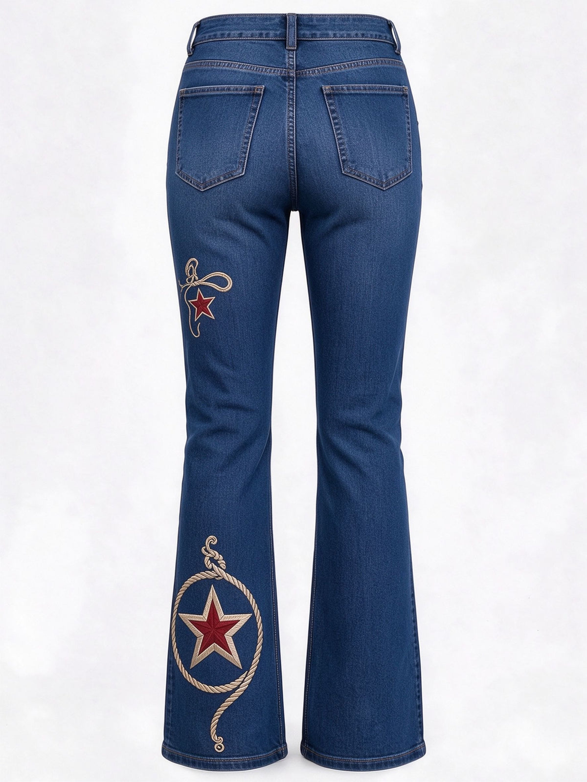 Lasso Star Emblem Low-Rise Bootcut Jeans