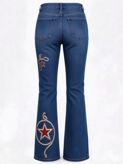 Lasso Star Emblem Low-Rise Bootcut Jeans
