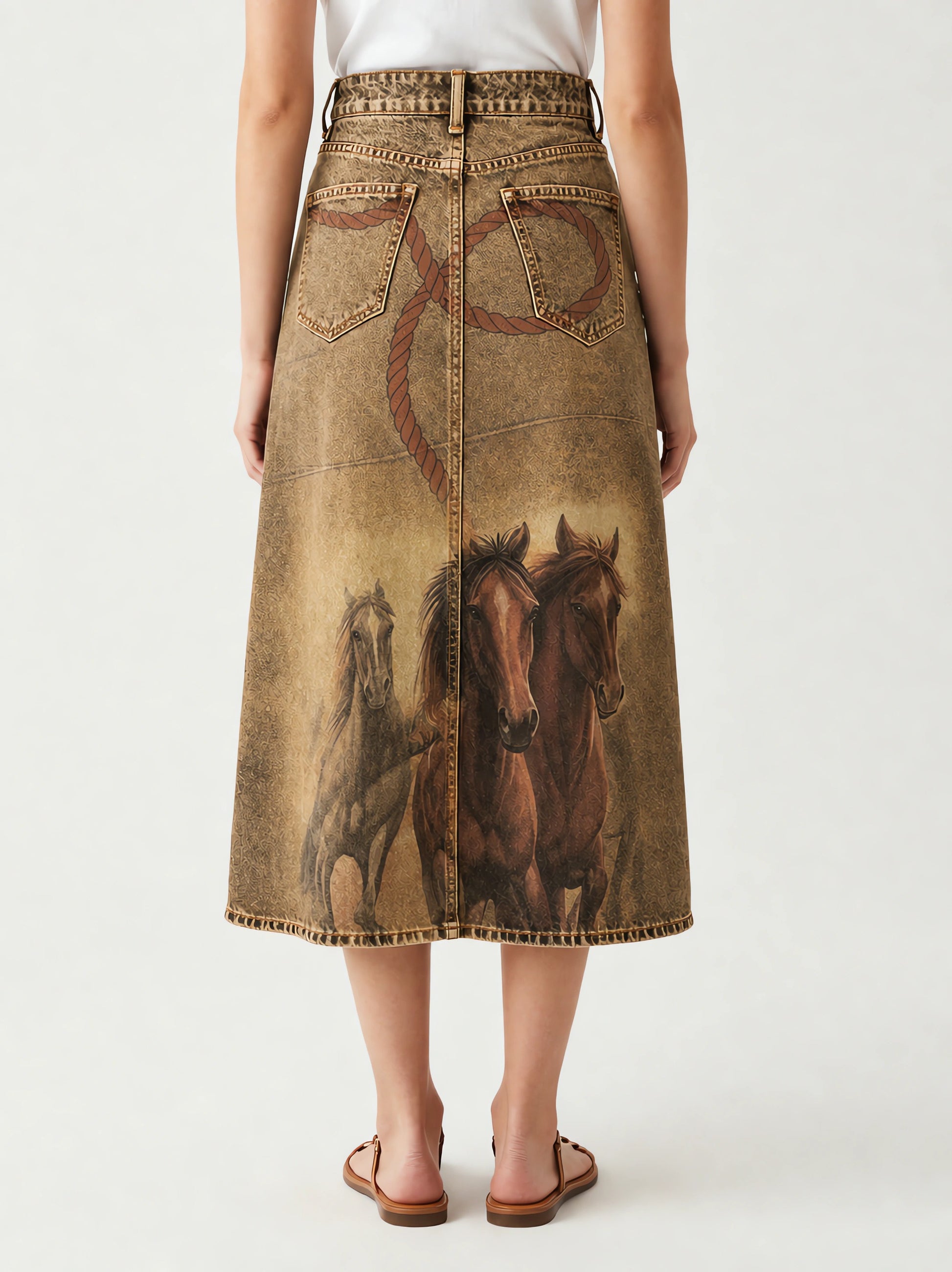 Wild Mustang RB-SKT10 – Back View – Riley – tan, brown