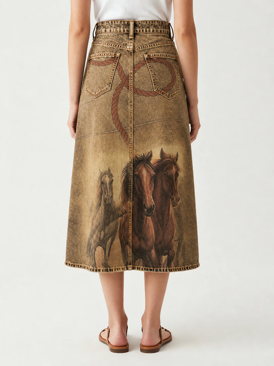 Wild Mustang RB-SKT10 – Back View – Riley – tan, brown