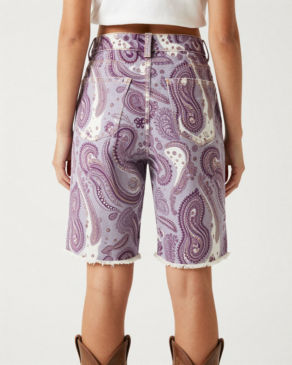 Half Cut Paisley RB-BOT08 – Back View – Jessie – Plum / Lavender