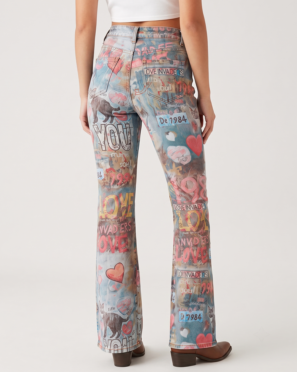 Love Invader Bootcut Jeans – Back View – Riley – blue