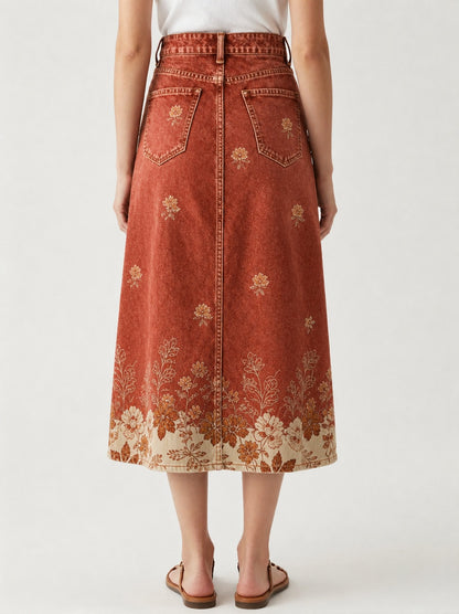 Prairie Bloom Rust RB-SKT10 – Back View – Riley – rust