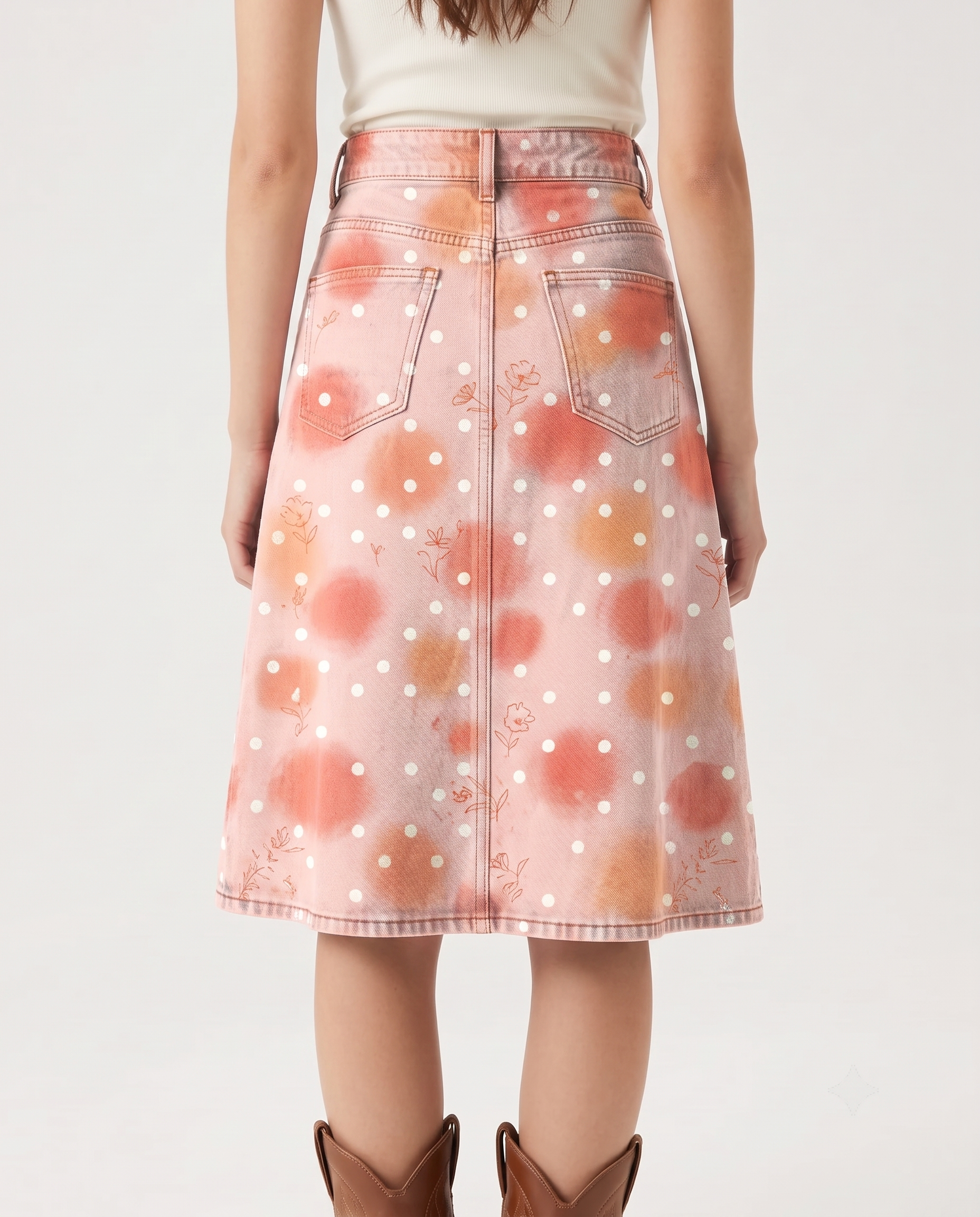 Pink Dots RB-SKT03 – Back View – Jessie – Pink