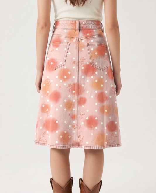 Pink Dots RB-SKT03 – Back View – Jessie – Pink