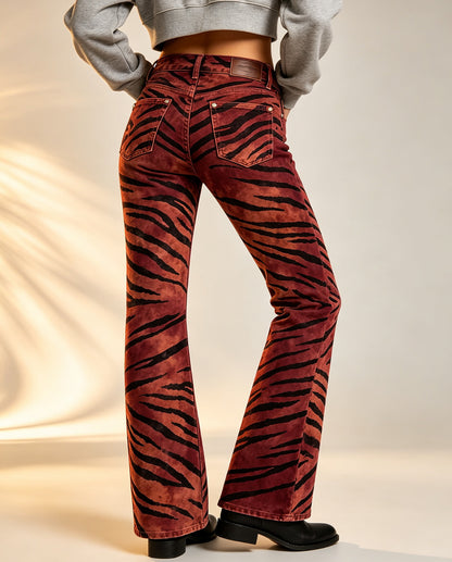 Crimson Wildcat Bootcut Jeans – Back View – Riley – burgundy