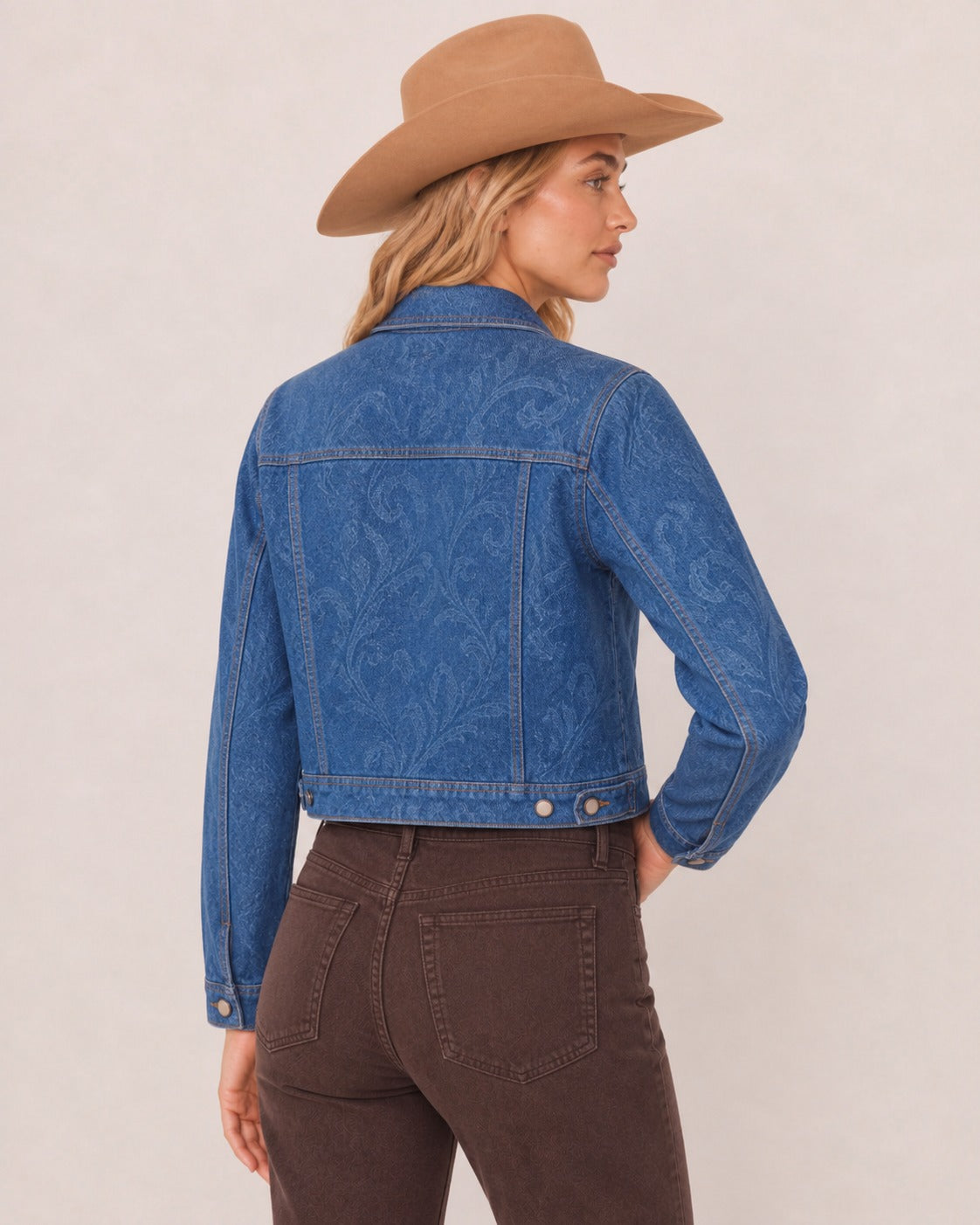 Prairie Mirage Denim RB-JKT01 – Back View – Riley – Denim Blue