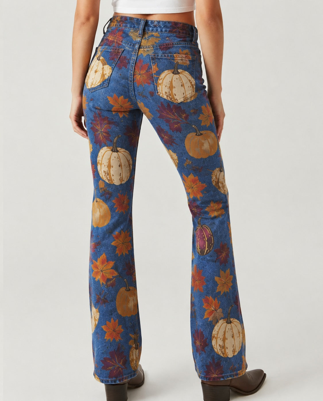Pumpkin Prairie Bootcut Jeans – Back View – Riley – Denim Blue
