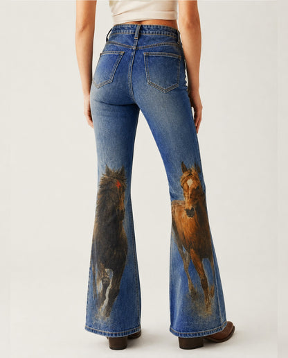 Wild Spirit Bootcut Jeans – Back View – Riley – blue