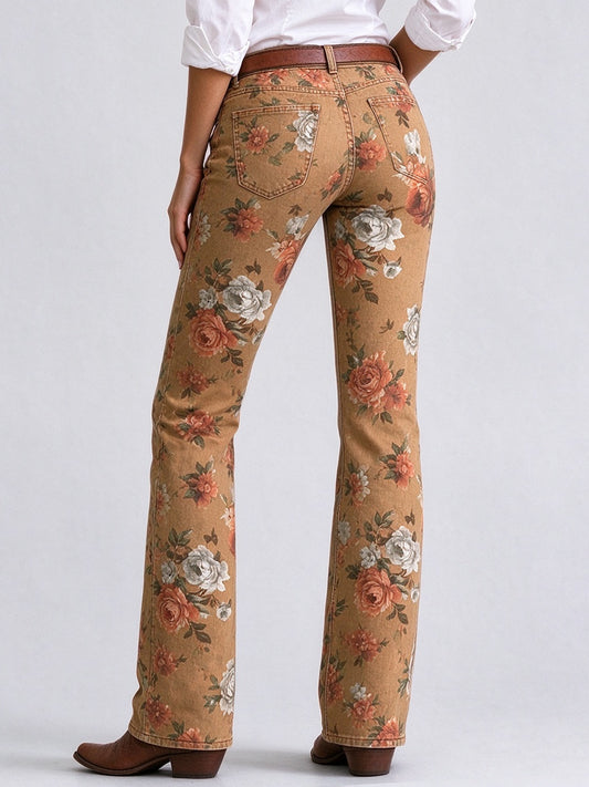Desert Rose Trail Low-Rise Bootcut Jeans
