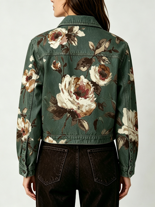Wild Bloom RB-JKT01 – Back View – Riley – Olive Green
