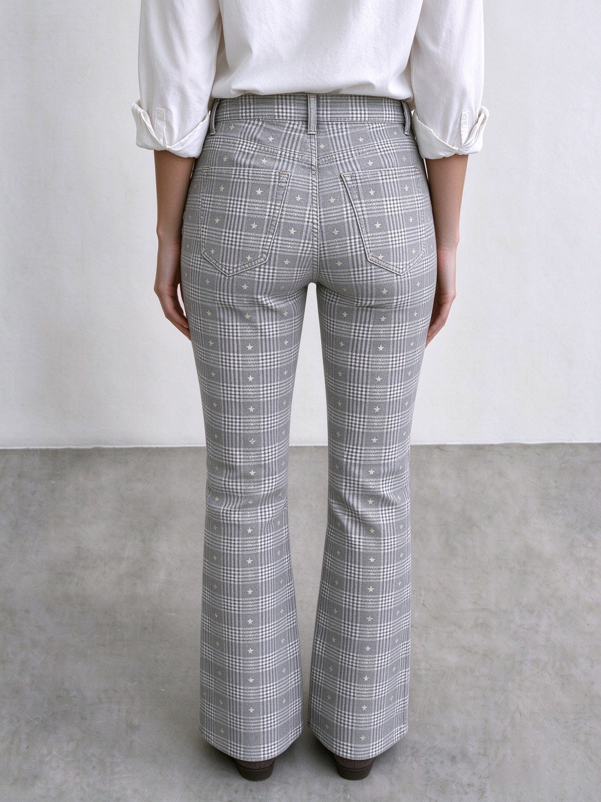 Ghost Town Grid Bootcut Jeans