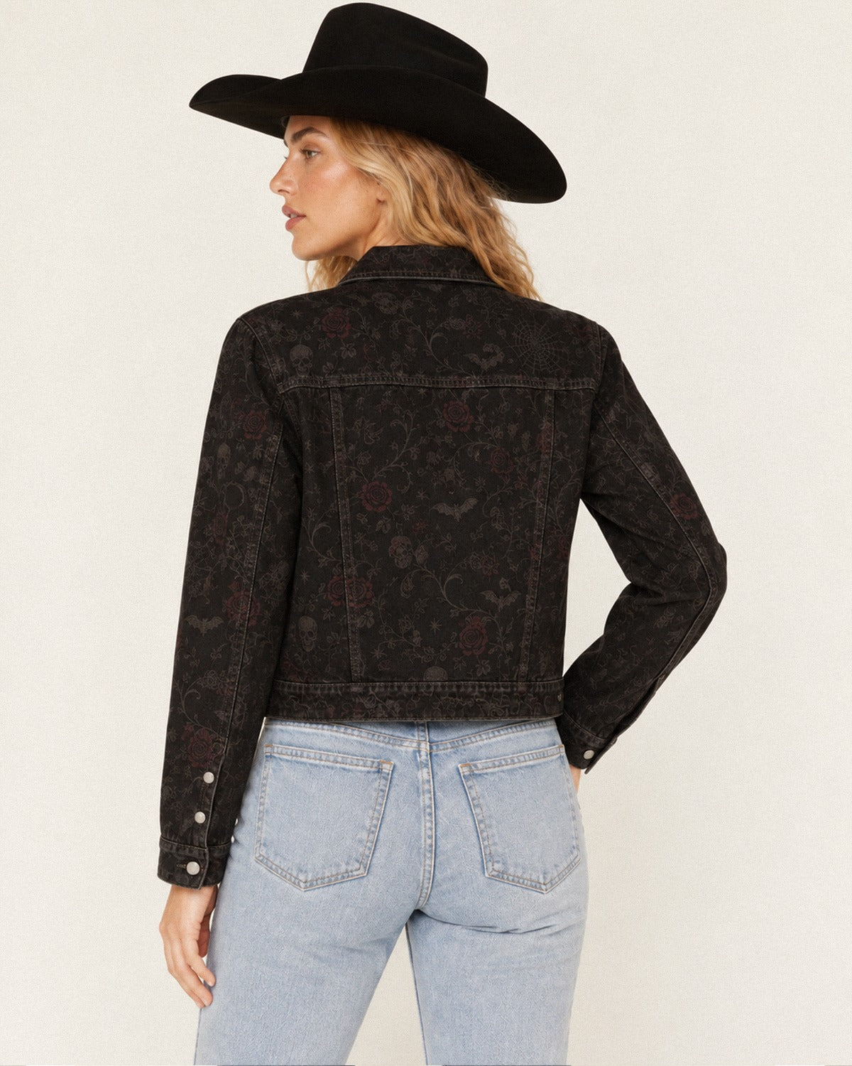 Midnight Prairie Bloom RB-JKT01 – Back View – Riley – black