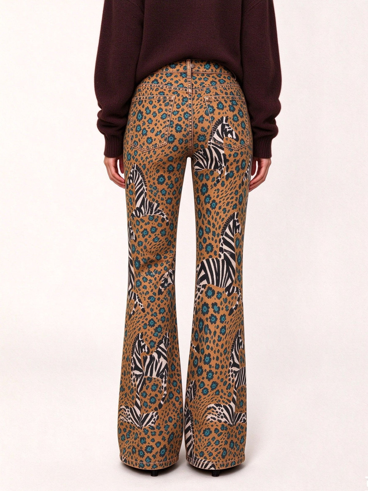 Savanna Zebra Flare Jeans