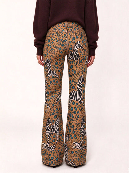 Savanna Zebra Flare Jeans