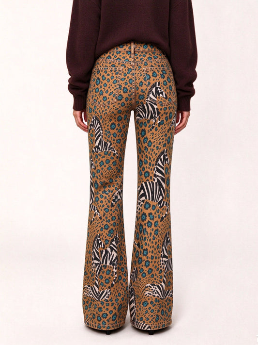 Savanna Zebra Flare Jeans