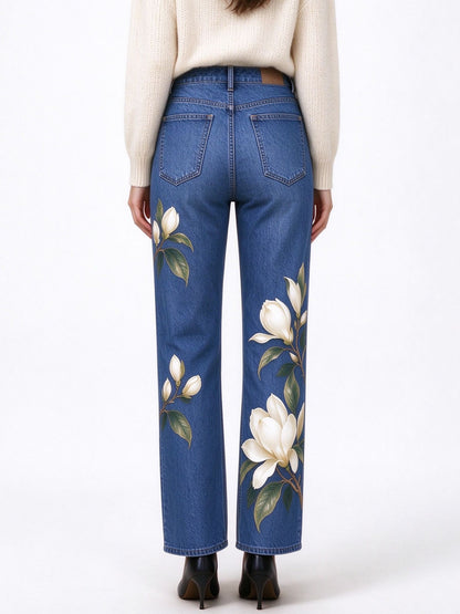 Magnolia Trail Mid-Rise Straight-Leg Jeans