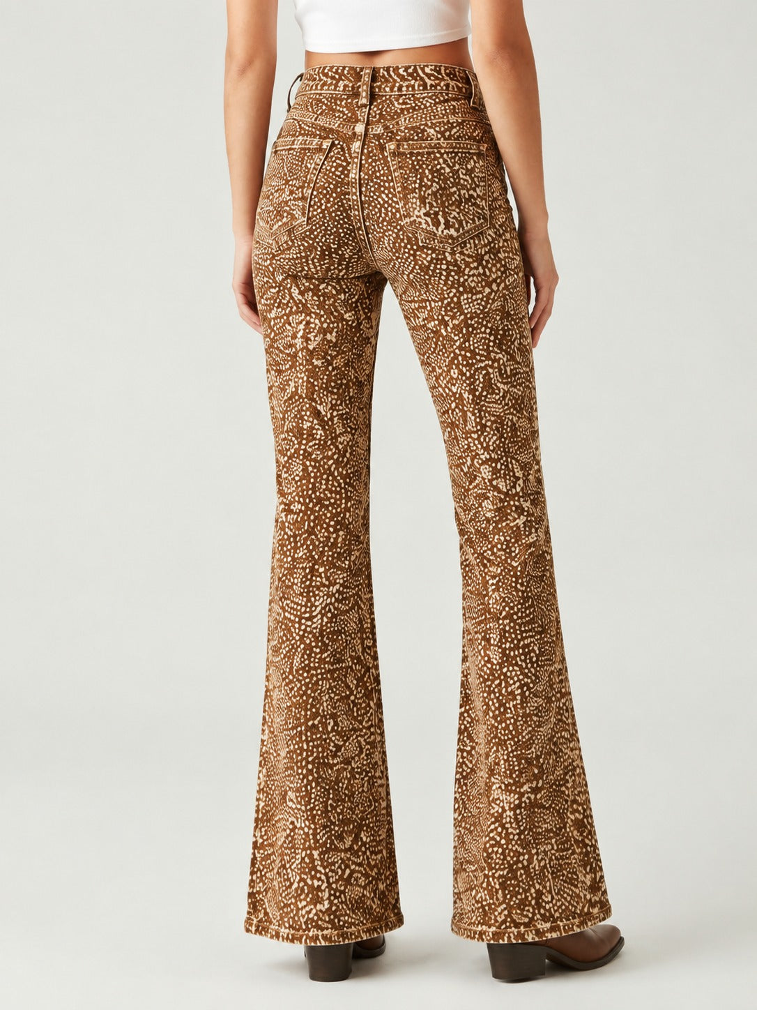 Desert Mirage Brown Bootcut Jeans – Back View – Riley – brown