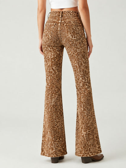 Desert Mirage Brown Bootcut Jeans – Back View – Riley – brown