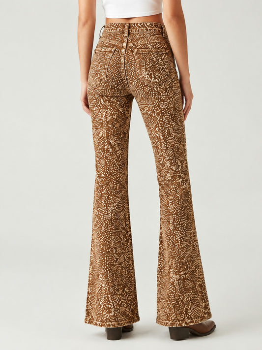 Desert Mirage Brown Bootcut Jeans – Back View – Riley – brown
