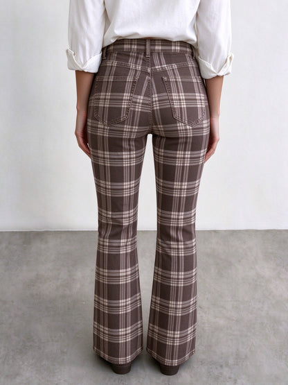 Cattleman Check Bootcut Jeans