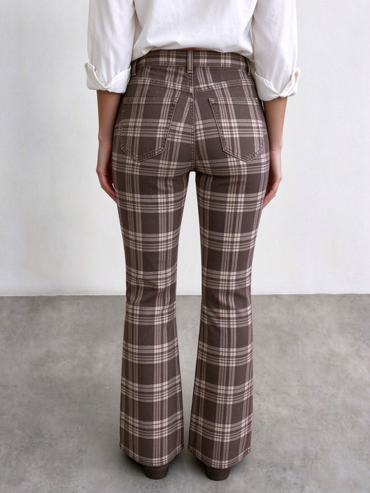 Cattleman Check Bootcut Jeans