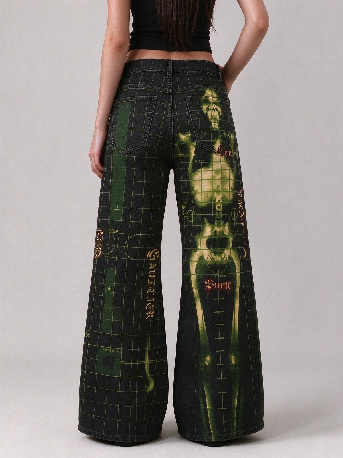 Ghost Rider Bones Wide-Leg Jeans