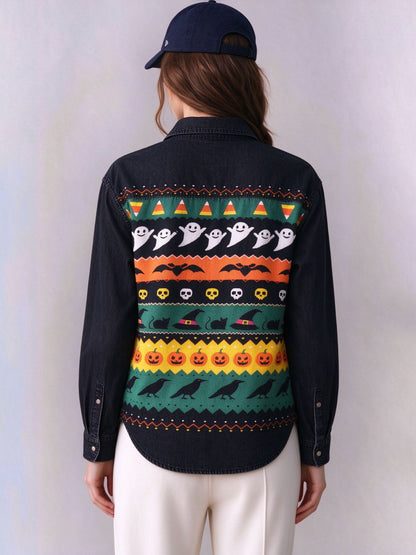 Spooky Frontier Long Sleeve Denim Shirt