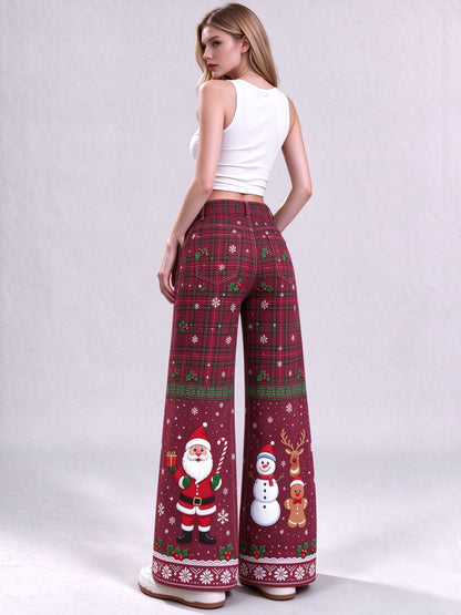 Rodeo Santa Tartan Wide-Leg Jeans