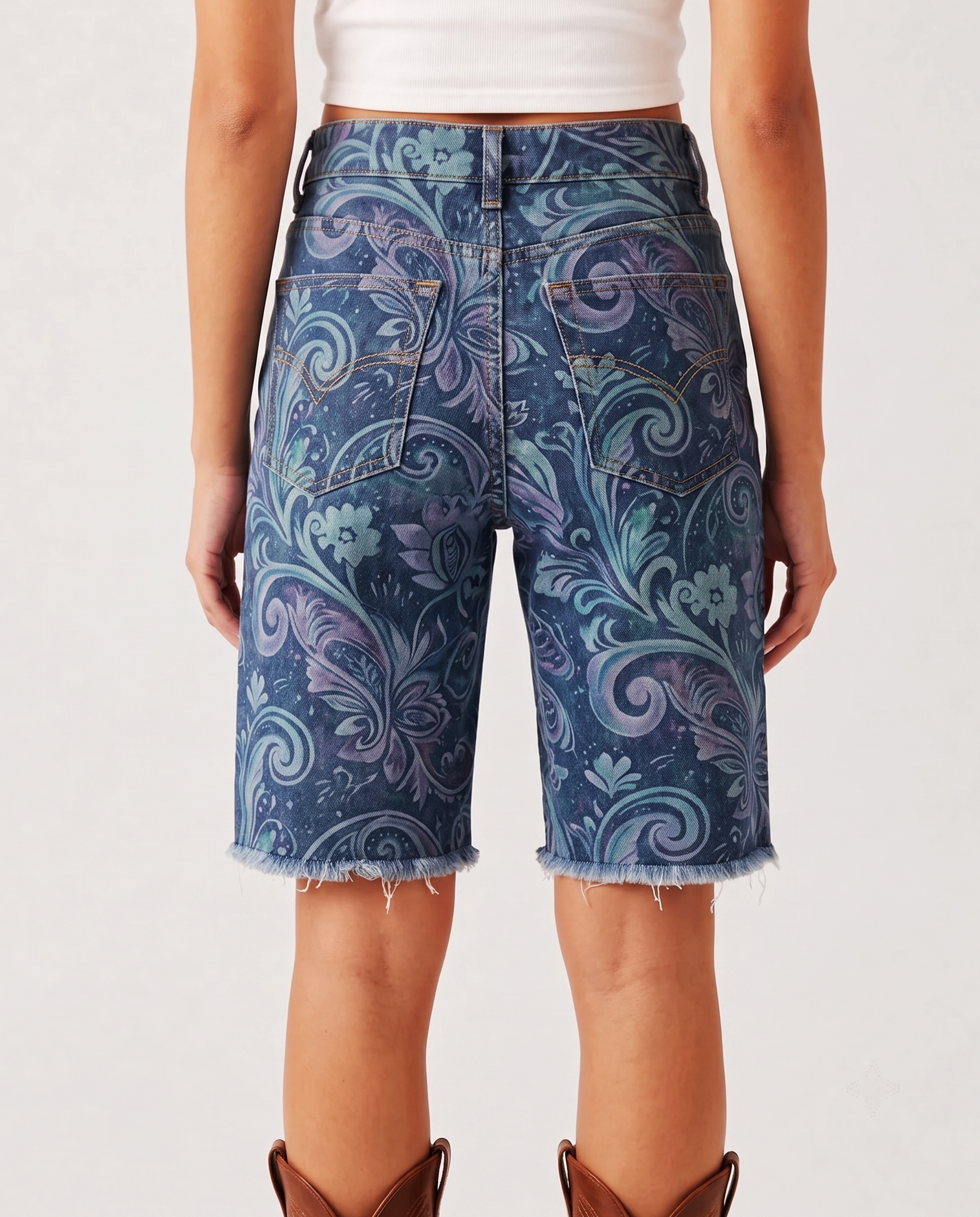 Desert Bloom Dark (ethnic) RB-BOT08 – Back View – Riley – Dark Indigo