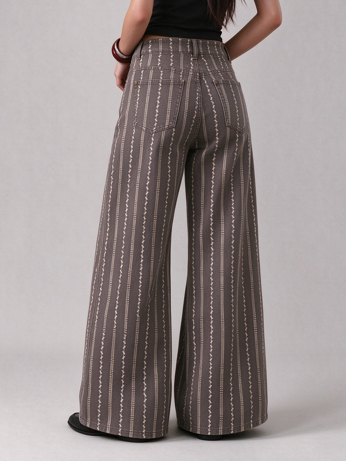 Prairie Pinstripe Wide-Leg Jeans